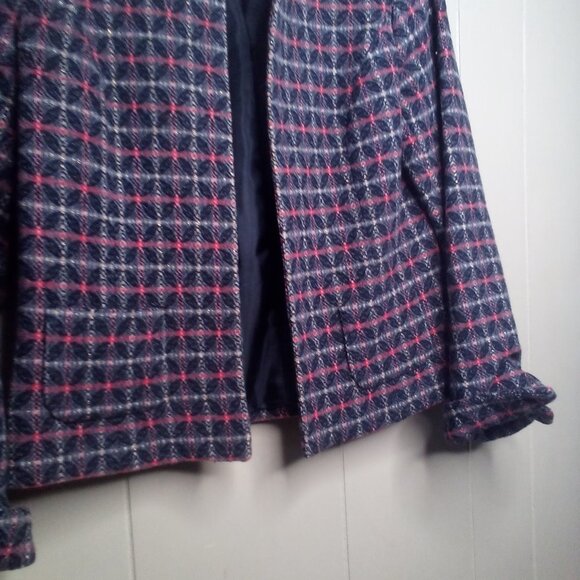 Pendleton Blazer Jacket 4 Wool Cashmere Lined Black Red - Picture 7 of 14